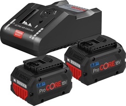 BOSCH PACK 2 BATTERIES PRO CORE 18V 8.0AH + GAL 18V-160 C + GCY 42 PROF   [1600A016GP]