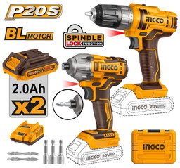 INGCO PACK VISSEUSE+VISSEUSE A CHOC 20V/2BATTERIES  [COSLI230708]