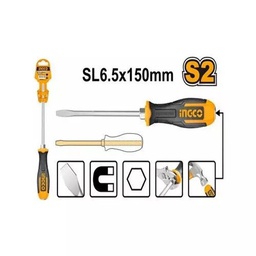 INGCO TOURNEVIS À ZONE DE FRAPPE VIS À FENTE 6*150 MM  [HGTS686150]