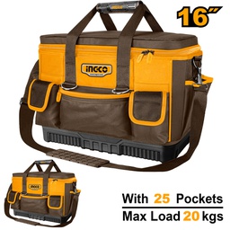 INGCO SAC À OUTILS 16" 25 POCHES BASE RENFORCÉE [HTBG10]