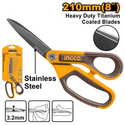 [HSCRS812108] INGCO CISEAUX A LAME LONGUE POIGNÉE EN CAOUTCHOUC 210MM  