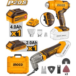 INGCO PACK OUTIL MULTIFONCTIONS/DÉCAPEUR THERMIQUE20V/2BATTERIES  [COSLI230703]