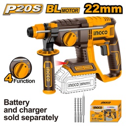 [CRHLI202081] INGCO MARTEAU PERFORATEUR 22MM 20V + 1BATTERIE 4AH [CRHLI202081]