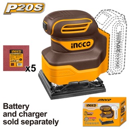 [CSHSLI2014] INGCO PONCEUSE VIBRANTE 20V SANS BATTERIE 110MM PLATEAU CARRÉ [CSHSLI2014]
