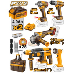 INGCO KIT DE 5 MACHINES BAT 4AH-NR [CKLI2058]