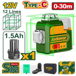[JDLE8M12] JADEVER NIVEAU LASER 3D 12 LIGNES VERT A BATTERIE 12V  [JDLE8M12]