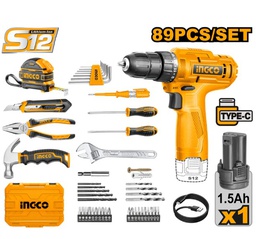 [HKTHP10891] INGCO COFFRET VISSEUSE 12V +89 PCS 1 BAT 1.5AH  