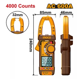 INGCO PINCE AMPERMETRIQUE NUMERIQUE AC 600A SI NR   [DCM66001]