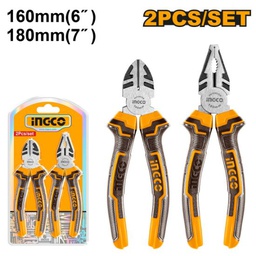 [HKPS08216] INGCO JEU DE 2 PINCES UNIVERSELLE 180MM ET COUPANTE 160MM [HKPS08216]