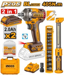 [COSLI23056] INGCO PACK COMBO BOULONNEUSE 405NM + DOUILLES + LAMPE DE TRAVAIL [COSLI23056]