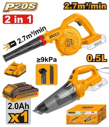 INGCO KIT CONBINE ASPIRATEUR+SOUFFLEUR SANS FIL 20V [COSLI240998]