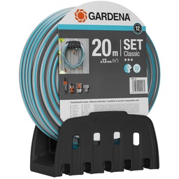 [18005-50] GARDENA ROULEAU TUYAU 20M + PORTE TUYAU MUR