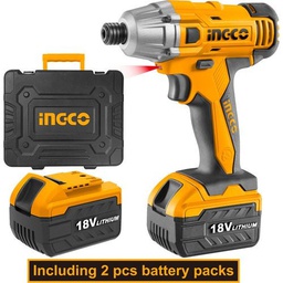 [CIDLI228181] INGCO VISSEUSE A CHOC LI-ION 18V + 47 ACCESSOIRES + 2 BA  