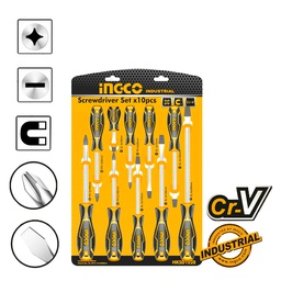 INGCO SET DE 10 TOURNEVIS   [HKSD1028]
