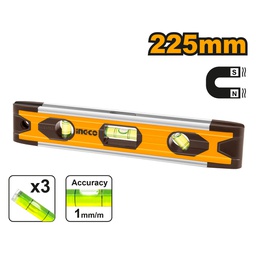 [HMSL01030] INGCO MINI NIVEAU A BULLE AVEC 3 FIOLES 225MM [HMSL01030]