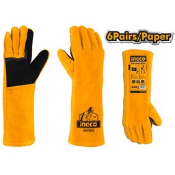 INGCO GANTS POUR SOUDAGE GANTS EN CUIR DE VEAU RETOURNE  [HGVW02]
