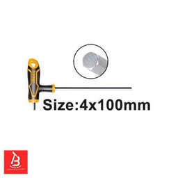 [HHK1541001] INGCO CLE HEXAGONALE A POIGNEE EN T 4X100MM [HHK1541001]