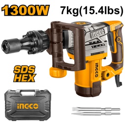 INGCO MARTEAU BURINEUR 6KG 1300W + 2 BURINS  [PDB130018]